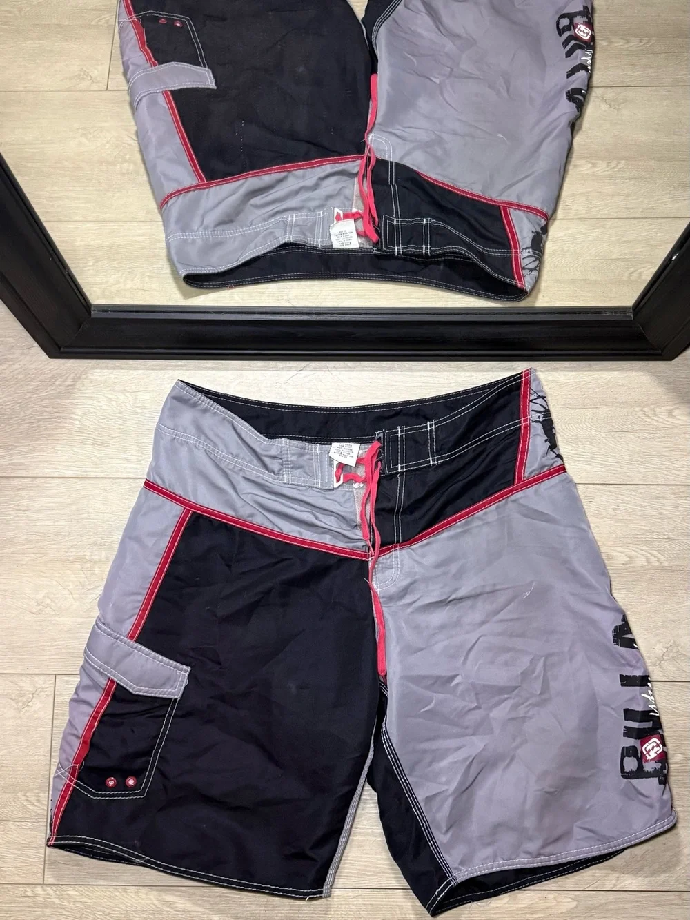 Vintage 1990s Billabong SpellOut Checkered Board Swimming Shorts